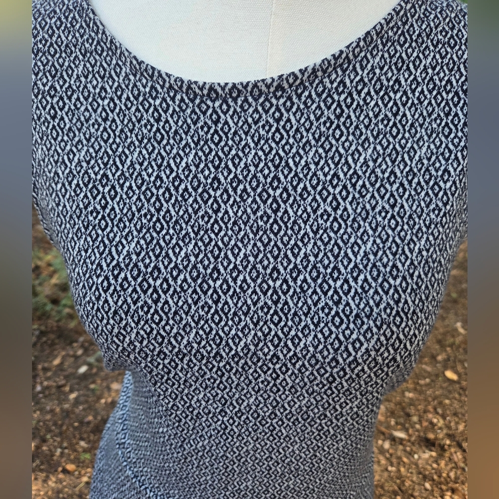 GAP Black and White Sleeveless A-Line Midi Dress - Picture 3 of 5
